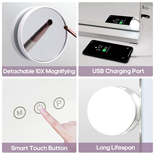 Fenair Vanity Mirror with Lights, Hollywood Mirror with Lights, 14