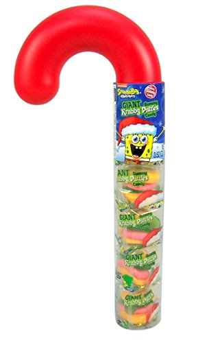 Spongebob Squarepants Gummy Krabby Patty Candy Filled Christmas Candy Cane, 3.5 Oz on Galleon ...