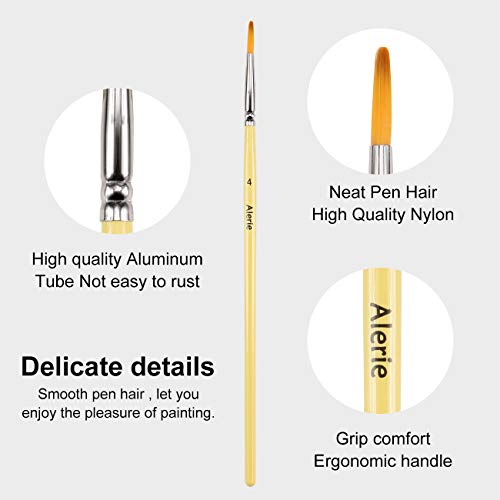 Miniature Paint Brushes - 15 pcs Acrylic Paint Brush Set for Fine Detailing, Different Sizes Paint Brushes for Acrylic Watercolor Oil Gouache Paint - Free Holder and Travel Bag