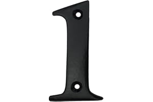 A10SHOP Doris 3-Inch Solid Brass Outdoor Decor Mailbox Numbers House Numbers For Outside House Numbers Address Sign For Door (Number 1, Satin Black)