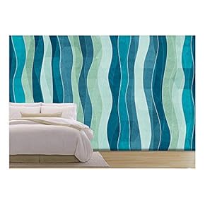 Vector - Abstract Wave Seamless Pattern with Grunge Effect - Removable Wall Mural | Self-Adhesive Large Wallpaper - 66x96 inches