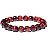 LinnWell Natural Tiger's Eye Bracelet,Energy Gemstones,Onyx Beaded, amulet bracelet, good luck,healing bracelets, health energy bracelet,gift for men and women