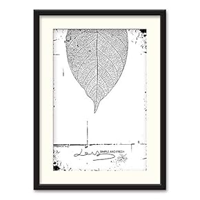 Black Paper Framed Canvas Wall Art for Living Room, Bedroom Abstract Branch and Leaves Canvas Prints for Home Decoration Ready to Hanging - 23x31 inches