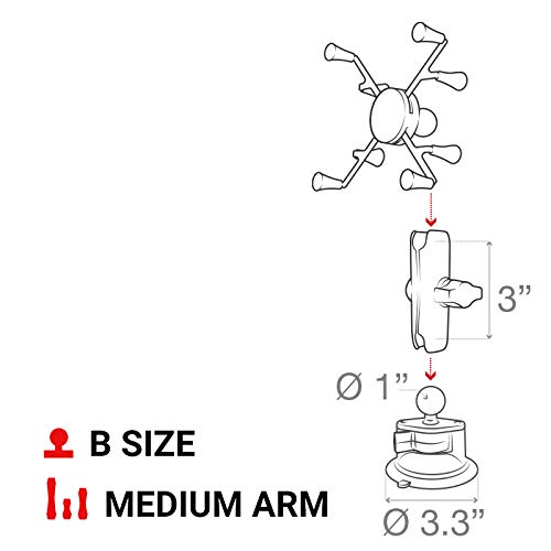 RAM MOUNTS RAM-B-166-UN8U X-Grip with RAM Twist-Lock Suction Cup Mount for 7
