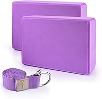 Kshineni Yoga Block 2 Pack Yoga Strap Set EVA Foam Soft Non-Slip Yoga Brick High Density to Support Exercise Blocks for...