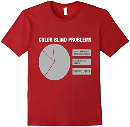 Mens Color Blind Problems Tee Shirt Large Cranberry
