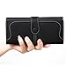 Cynure Women's Vegan Leather 17 Card Slots Card Holder Long Big Bifold Wallet,Black