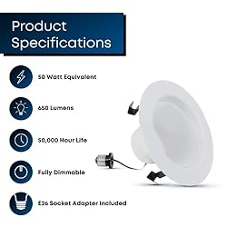 Feit Electric LED 4 Inch Recessed Lighting, 50W