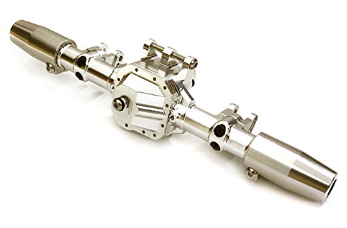 Integy RC Model Hop-ups C27154SILVER Billet Machined Complete Rear Axle Housing Assembly for Axial 1/10 SCX10 II