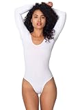 American Apparel Cotton Spandex Long Sleeve Double U Bodysuit