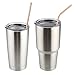 Accmor Reusable Copper Drinking Straws, 18/8 Stainless Steel 10.5inch Extra Long Straws Set for 20 & 30oz YETI RTIC Ozark TERVIS Tumbler Cups, with 2 Cleaning Brushes(3 Straight and 3 Bend)