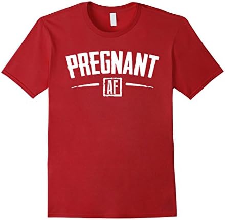 Men's PREGNANT AF T-shirt Funny Pregnancy Maternity New Arrival 2XL Cranberry