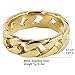 HZMAN Mens Stainless Steel 7mm Wide Band Cuban Link Chain Ring, Silver Gold Black (Gold, 6)