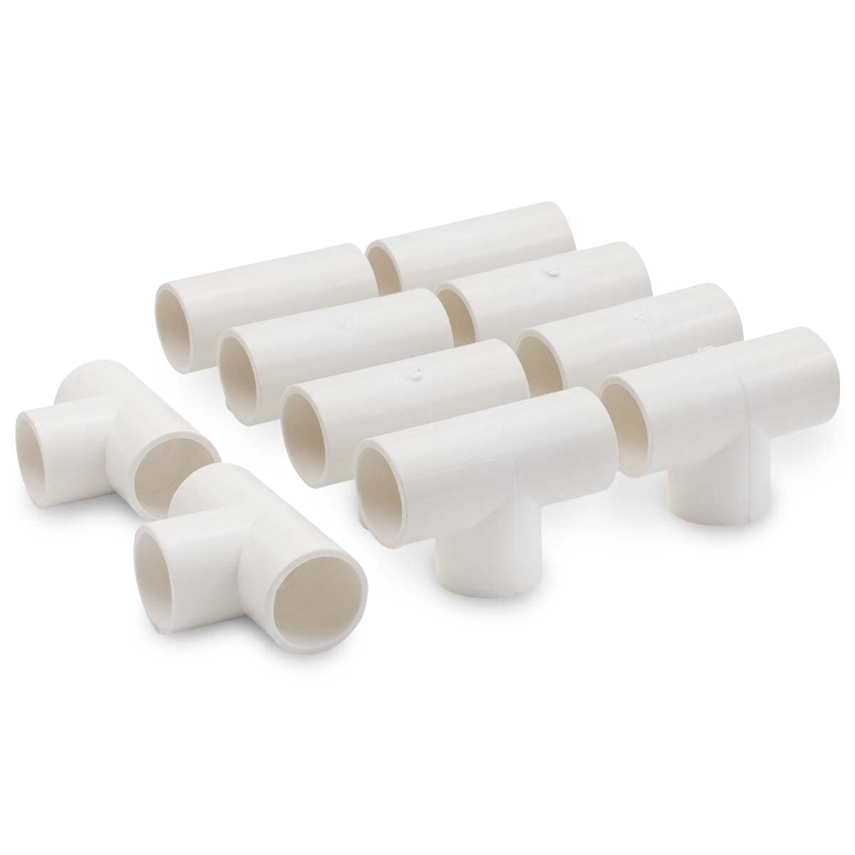 Bwintech 10 Pcs 40MM (1-1/4") 3 Way tee Slip Connector PVC-U Fitting Elbow Coupling Connector Garden Water Pipe Connection