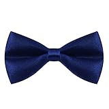 Sunny Ocean Toddler Boy Bow Tie for Kids Solid Navy Pre Tied Tuxedo Bowtie Navy