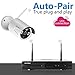 AKASO Wireless Security Camera System Video Surveillance CCTV NVR Wifi Kits, 4CH 720P (1280 x 720) Auto-Pair Plug&Play 65ft (20m) IR Night Vision P2P IP66 Weatherproof Outdoor IP Camera NO Hard Drive