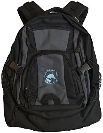 TurnipTruckDesigns Equestrian Prep Backpack, Grey and Black (Grey and Black)
