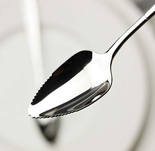 Blueqier Fondant mold Stainless Steel Fruit Puree Scraping Spoons With Teeth_Silver Color Clay Mold