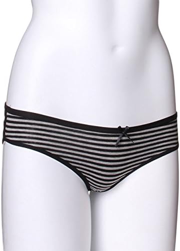 Eric Hug Comfortable Women's Cotton Blend Low Rise Bikini Brief Under Wear Panty - Stripe BlackX-Large trendy