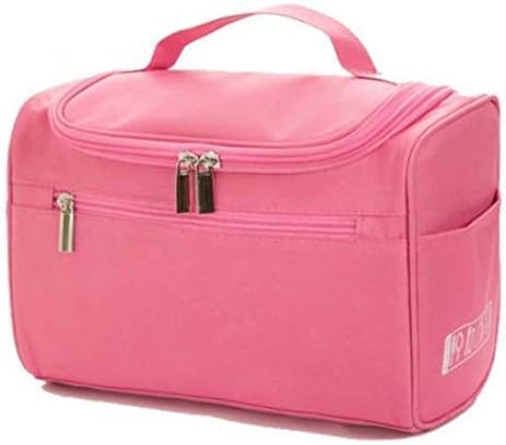 KBF Travel Toiletry Bag Waterproof Toiletry Kit Potable Large Capacity Cosmetic Bags for Packing Make Up Hanging Side Open Toiletry Bag Travel Cosmetic Makeup Bag for Women & Shaving Kit (Pink)
