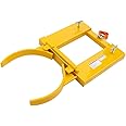 DMC-FPPS Drum Grabber 1500lbs Capacity Single Fork Mounted Drum Gripper, Hinged Folding Arm Design for 55 Gallon Drums up to 22.4" Diameter, Yellow