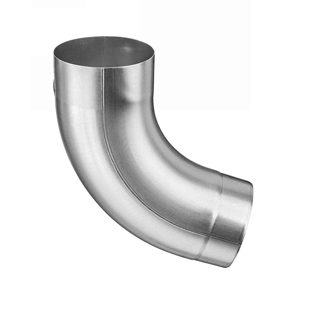 dachrinnen-shop.de 62100 Titanzink Fallrohrbogen mit Einzug rund DN100 / 72° Grad Downpipe Elbow, Silver