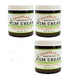 MSM Cream, 3 Four Ounce Jars (All With 5 Essential Oils)