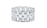 Women Cubic Zirconia Round & Baguette Eternity Ring