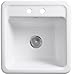 Kohler K-6655-2-0 Park Falls Self-Rimming Sink with Two-Hole Faucet Drilling, White
