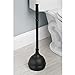 MetroDecor mDesign Toilet Bowl Brush and Plunger for Bathroom, Black, Set of 2