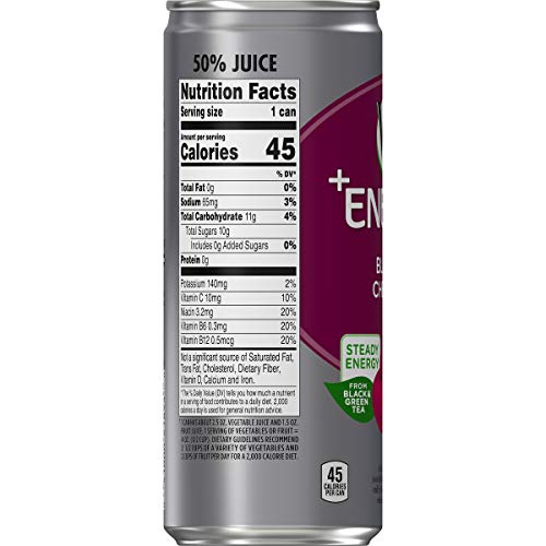 V8 +Energy, Healthy Energy Drink, Natural Energy from Tea, Black Cherry