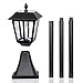 Westinghouse Intelligent Solar Post Light Outdoor, Three Modes Solar Powered Vintage Street Lamp, Glass Lamp Shade Filament LED Bulb Landscape Light for Garden, Yard (100LM Solar Post Light (2pack))