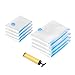 Fu Store PremiumJUMBO Vacuum Storage Bags (Works With Any Vacuum Cleaner + FREE Hand-Pump for Travel!) Double-Zip Seal and Triple Seal Turbo-Valve for 80% More Compression! (8 Pack)