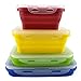 Set of 4 Silicone Food Storage Containers, Silicone Collapsible Lunch Bento Box - BPA Free, Microwave, Dishwasher and Freezer Safe