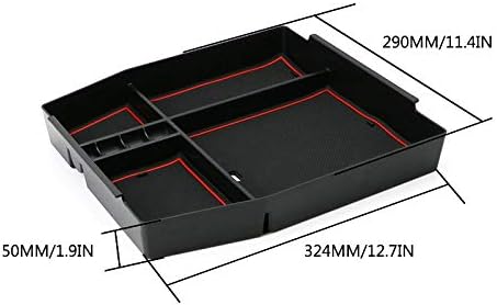 For Ford F150 Raptor 2015-2018 Center Console Car Central Armrest Storage Box Console Organizer Container Tray Accessories Car Storage Box (Color Name : Black)