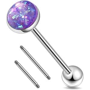 BYARLEO G23 Titanium Tongue Ring Straight Barbell Body Piercings for Women | Hypoallergenic Waterproof and Non-Tarnish