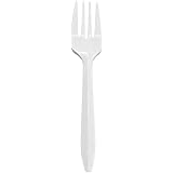 Karat U2005 5.7" PP Medium-Weight Disposable Fork, White (Pack of 1000)