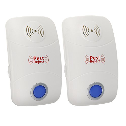 ONME 2-Packs Ultrasonic Repeller, Pest Reject, Pest Solder Sentinel, Control Electronic Plug Pest Repeller Utrasonic Repelling for Insects-Roaches, Files, Ants, Mice (White) ONME 2-Packs Ultrasonic Repeller, Pest Reject, Pest Solder Sentinel, Control Electronic Plug Pest Repeller Utrasonic Repelling for Insects-Roaches, Files, Ants, Mice (White)