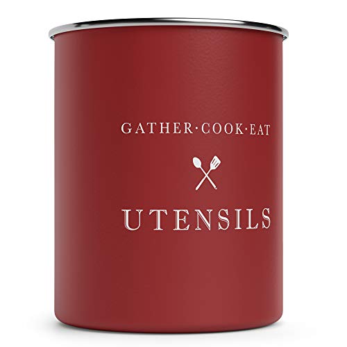 Barnyard Designs Metal Kitchen Utensil Holder for Countertop, Farmhouse Kitchen Utensil Holder