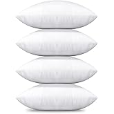 OTOSTAR 20x20 Inch Throw Pillow Inserts Set of 4 Premium Bedding Pillow Inserts Square Indoor Decorative Throw Pillows Form Pillow Stuffer for Couch Bed Sofa Sham Cushion Pillow Filler (White 20x20)