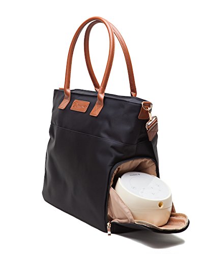 Sarah Wells Abby Breast Pump Bag with Real Leather Straps (Black)