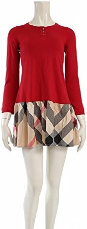 Amazon バーバリー Burberry ワンピース チェック切替 赤 ベージュ キッズ 中古 ワンピース チュニック 通販
