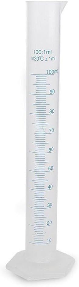Taloyer 100ML & 250ML Plastic Graduated Measuring Cylinder Single Metric Scale Test Jar Tube For Beer and Wine Making Hydrometer