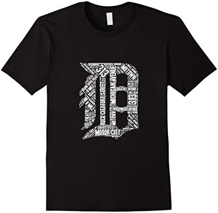 Mens Detroit T Shirt Graphic D XL Black