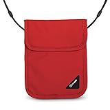 Pacsafe Coversafe X75 Anti-Theft RFID Blocking Neck Pouch, Chili Red