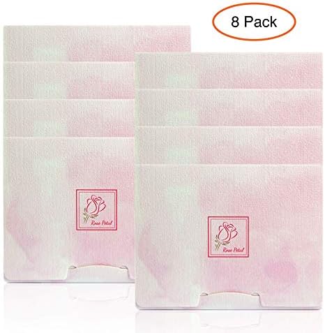 STOCK CLEARANCE SALE!!! 8 Pack of Pretie Rose Petal Facial Blotting Papers, Oil Absorbing sheets. Pop-Up Inter-folded sheets