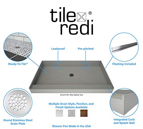 Tile Redi USA B3232C-SCRDPVZ Redi Base Shower Pan, 32" W x 32" D, Polished Chrome - Thumbnail 2