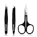 Etereauty Tweezers Set, Professional Stainless Steel Eyebrows Tweezer Sets, Pack of 3