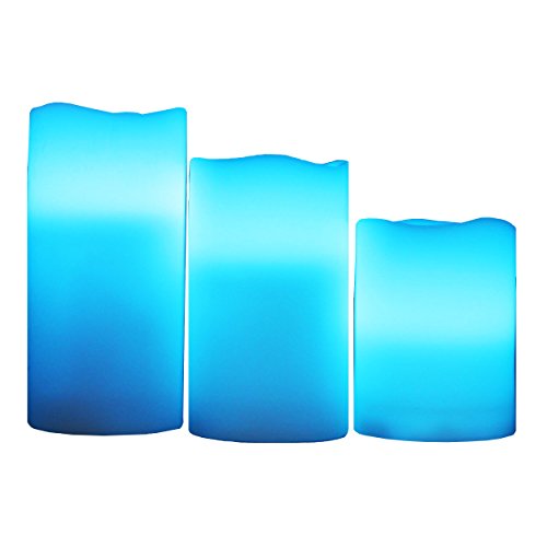 image for Koramzi 3-piece Gorgeous Flameless Candles 12 Color Real Wax Weatherpr
