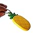 Cute Keyring, Pineapple Keychain Handmade Leather Keychain Bag Charm Car Cell Phone Decor Ornament, Gifts for Her (Yellow)